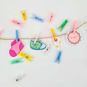 ganchos de plastico para baby shower