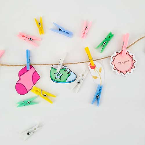 ganchos de plastico para baby shower