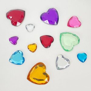 piedra corazon de acrilico