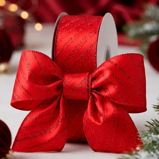 satin-rayas-con-alambre Lisón Satín con Rayas y Alambre ideal para navidad