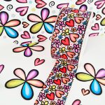 falla estampada corazon y flores