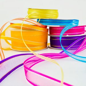 liston organza satin y filo metalico