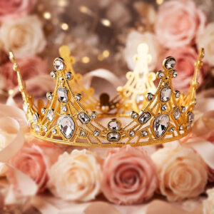 Corona decorativa de reyna para rosas eternas