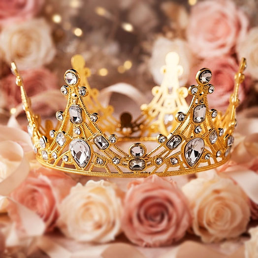 Corona decorativa de reyna para rosas eternas